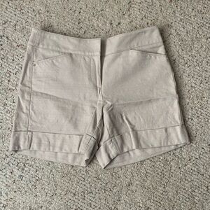 Cream shorts with gold thread detail!